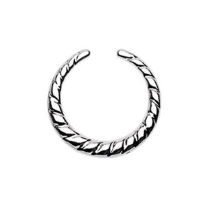 Rope Textured WildKlass Septum Retainer Ring-WildKlass Jewelry