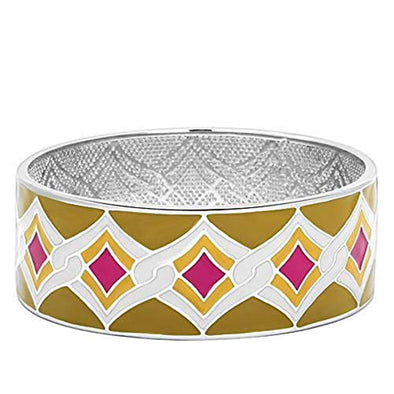WildKlass Stainless Steel Multi Color Bangle High Polished (no Plating) Women Epoxy Multi Color-WildKlass Jewelry