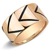 WildKlass Stainless Steel Ring IP Rose GoldUnisex Epoxy Jet-WildKlass Jewelry