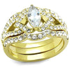 WildKlass Stainless Steel Ring IP Gold Women AAA Grade CZ Clear-WildKlass Jewelry