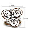 WildKlass Stainless Steel Ring IP Coffee Light Women Top Grade Crystal Clear-WildKlass Jewelry