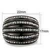 WildKlass Stainless Steel Ring IP Black Women Top Grade Crystal Black Diamond-WildKlass Jewelry