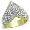 WildKlass Stainless Steel Ring Two-Tone IP Gold Women Top Grade Crystal Clear-WildKlass Jewelry
