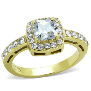 WildKlass WildKlass Stainless Steel Ring IP Gold Women AAA Grade CZ Clear-WildKlass Jewelry