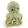 WildKlass Stainless Steel Ring IP Gold Women Top Grade Crystal Multi Color-WildKlass Jewelry