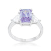 WildKlass Classic Lavender White Gold Rhodium Plated Engagement Ring-WildKlass Jewelry