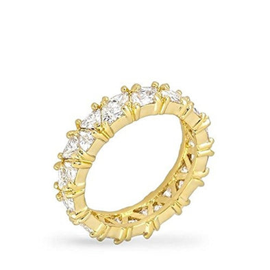 WildKlass Golden Trillion Eternity Ring-WildKlass Jewelry