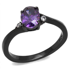 WildKlass Stainless Steel Ring IP Women AAA Grade CZ Amethyst-WildKlass Jewelry