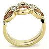 WildKlass Stainless Steel Ring IP Gold Women Synthetic Light Peach-WildKlass Jewelry