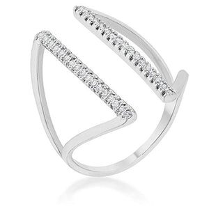 WildKlass 0.2ct CZ Rose Gold Delicate Parallel Ring-WildKlass Jewelry