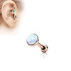 Opal Set Flat Top 316L Surgical Steel WildKlass Cartilage/Tragus Barbell-WildKlass Jewelry