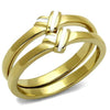 WildKlass Stainless Steel Ring IP Gold Women Epoxy White-WildKlass Jewelry