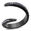 WildKlass Stainless Steel Ring IP Light Black (IP Gun) Women Top Grade Crystal Tanzanite-WildKlass Jewelry