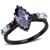 WildKlass Stainless Steel Ring IP Women AAA Grade CZ Amethyst-WildKlass Jewelry