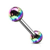 Metallic AB Coating Balls Over 316L Surgical Steel WildKlass Barbells-WildKlass Jewelry