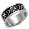 WildKlass Stainless Steel Ring High Polished Men Epoxy Jet-WildKlass Jewelry