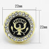 WildKlass Stainless Steel Eagle Ring IP Gold Men Top Grade Crystal Clear-WildKlass Jewelry