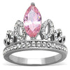 WildKlass Stainless Steel Ring High Polished (no Plating) Women AAA Grade CZ Rose-WildKlass Jewelry