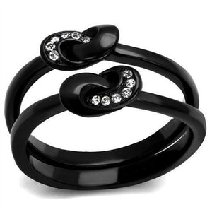 WildKlass Stainless Steel Ring IP Women Top Grade Crystal Clear-WildKlass Jewelry
