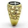 WildKlass Jewelry Stainless Steel Ring Cross Two-Tone IP Gold Men-WildKlass Jewelry