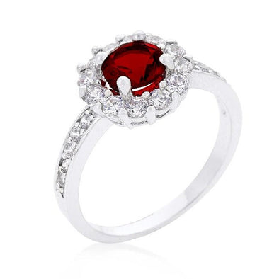 WildKlass Garnet Halo Engagement Ring-WildKlass Jewelry
