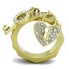 WildKlass Stainless Steel Ring IP Gold Women Top Grade Crystal Citrine Yellow-WildKlass Jewelry