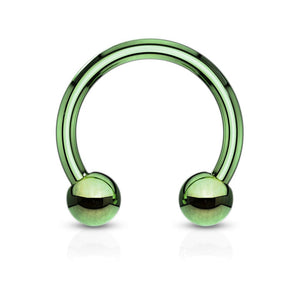 WildKlass Horseshoe/Circular Barbells Titanium IP Over 316L Surgical Stainless Steel-WildKlass Jewelry