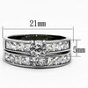 WildKlass Stainless Steel Wedding Ring High Polished (no Plating) Women AAA Grade CZ Clear-WildKlass Jewelry