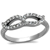 WildKlass Stainless Steel Ring High Polished (no Plating) Women Top Grade Crystal Clear-WildKlass Jewelry