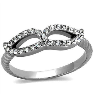 WildKlass Stainless Steel Ring High Polished (no Plating) Women Top Grade Crystal Clear-WildKlass Jewelry