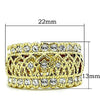 WildKlass Stainless Steel Pave Ring IP Gold Women Top Grade Crystal Clear-WildKlass Jewelry