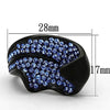 WildKlass Stainless Steel Pave Ring IP Black Women Top Grade Crystal Sapphire-WildKlass Jewelry