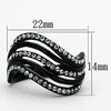 WildKlass Stainless Steel Pave Ring IP Black Women Top Grade Crystal Sea Blue-WildKlass Jewelry