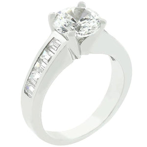 WildKlass Classic Rhodium Plated Engagement Ring-WildKlass Jewelry