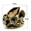WildKlass Stainless Steel Ring IP Gold Women Synthetic Brown-WildKlass Jewelry