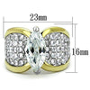 WildKlass Stainless Steel Ring Two-Tone IP Gold Women AAA Grade CZ Clear-WildKlass Jewelry