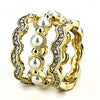 WildKlass Stainless Steel Ring IP Gold Women Synthetic White-WildKlass Jewelry