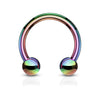 WildKlass Horseshoe/Circular Barbells Titanium IP Over 316L Surgical Stainless Steel-WildKlass Jewelry