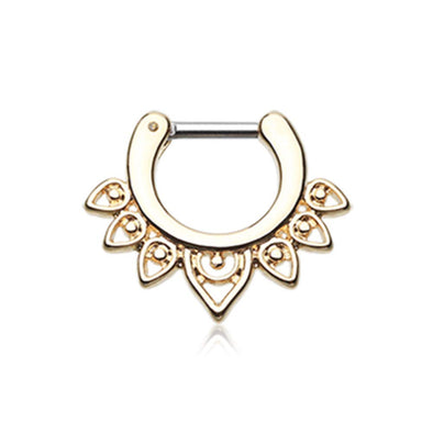 Golden Acerose Filigree WildKlass Septum Clicker-WildKlass Jewelry