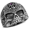 WildKlass Stainless Steel Ring High Polished (no Plating) Men Top Grade Crystal Amethyst-WildKlass Jewelry