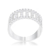 WildKlass 0.5ct CZ Rhodium Plated Contemporary Band Ring-WildKlass Jewelry