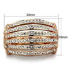 WildKlass Stainless Steel Ring IP Rose Gold Women Top Grade Crystal Clear-WildKlass Jewelry