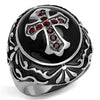 WildKlass Stainless Steel Ring High Polished (no Plating) Men Top Grade Crystal Siam-WildKlass Jewelry