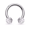 Crystal Paved Ferido Balls 316L Surgical Steel WildKlass Circular Barbell Horseshoe-WildKlass Jewelry