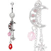 316L Stainless Steel Sun & Moon Dangle WildKlass Navel Ring-WildKlass Jewelry