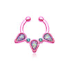 Colorline Opal Sparkle Trident WildKlass Fake Septum Clip-On Ring-WildKlass Jewelry