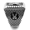 WildKlass Stainless Steel Ring High Polished Men Semi-Precious Jet-WildKlass Jewelry