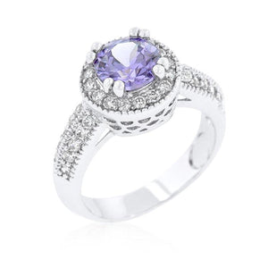WildKlass Amethyst Halo Cocktail Ring-WildKlass Jewelry