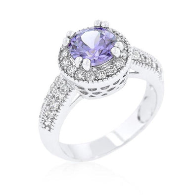 WildKlass Amethyst Halo Cocktail Ring-WildKlass Jewelry