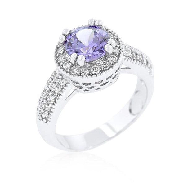 WildKlass Amethyst Halo Cocktail Ring-WildKlass Jewelry